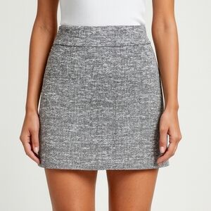 Suzy Shier Charcoal Grey Skirt Elastic Waist Fall Winter Split Hem